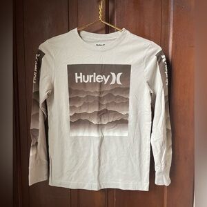 Hurley boys medium long sleeve tan shirt